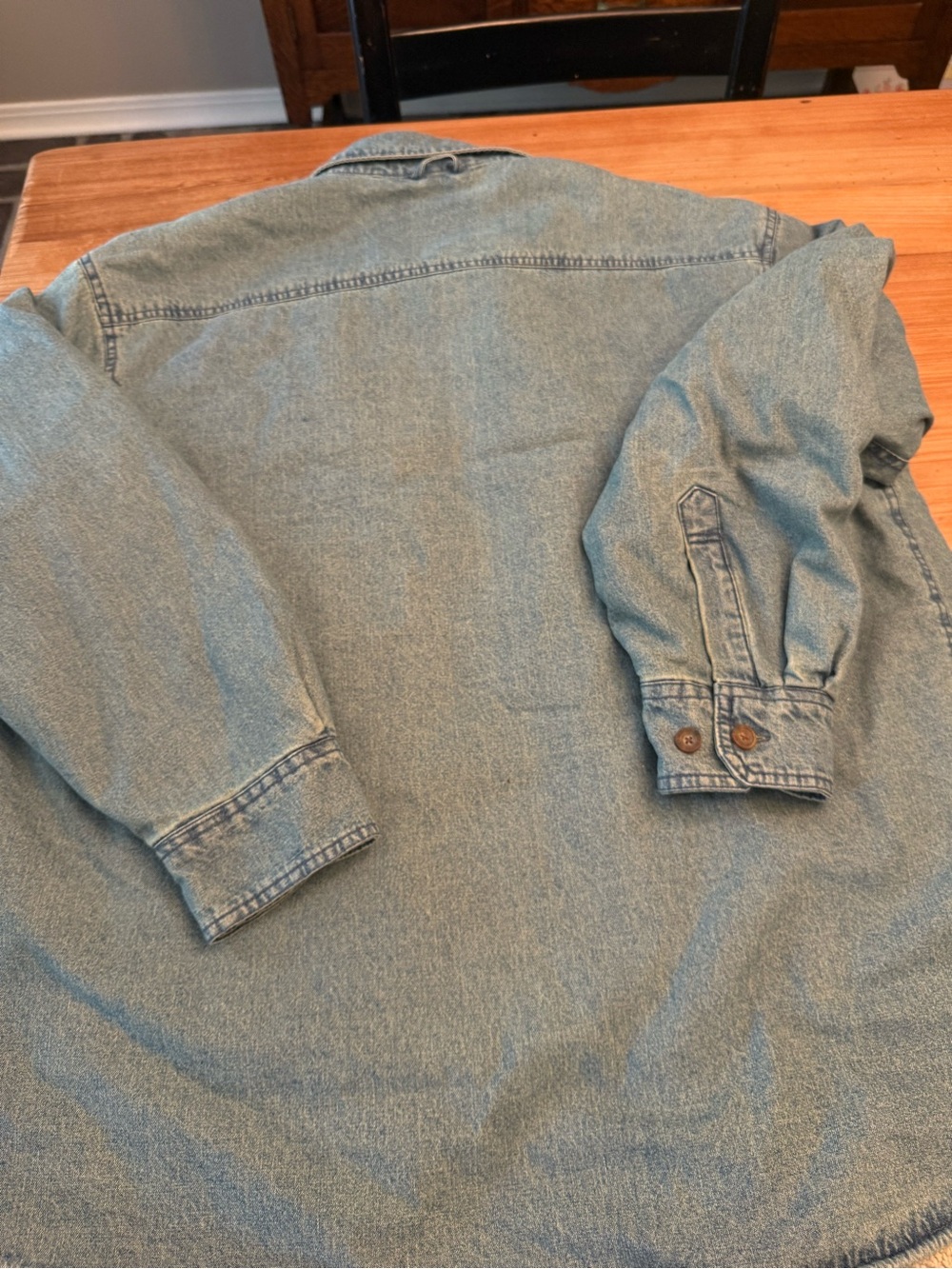 Men's Vintage Levi Straus Blue Denim Button-Up Shirt Jacket - Picture 5 of 5